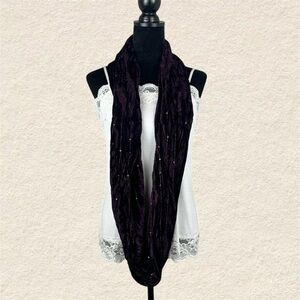 NWT Whimsigoth Deadstock Purple Velvet Sequin Scarf